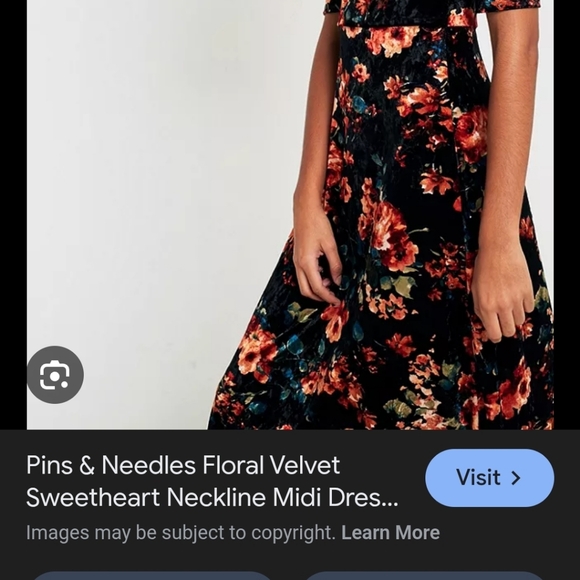 Floral Midi Dress - Black and Red - Picture 15 of 15